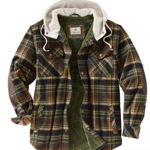 Legendary Whitetails Mens NWT Camp Night Berber Lined Hooded Flannel Jacket